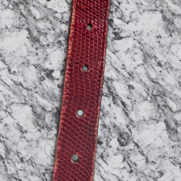 Vintage 1978 Barry Kieselstein-Cord Sterling Silver Buckle Red Leather Belt USA main image 6